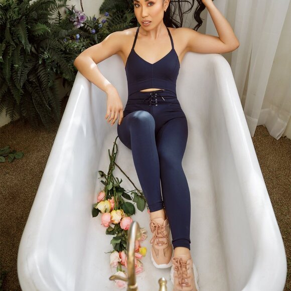 Popflex Corset Onesie Navy Small - Picture 1 of 2